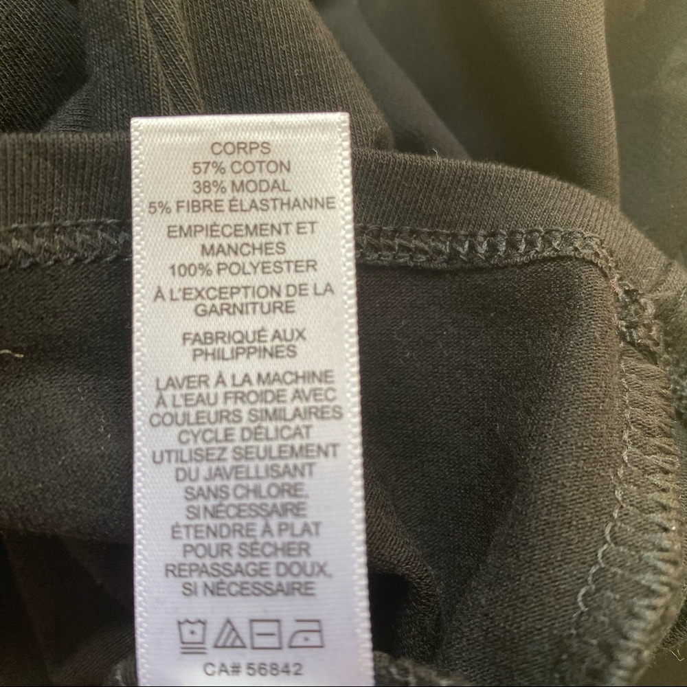 Express fitted chiffon yoke T-shirt, black, XS - Picture 7 of 7